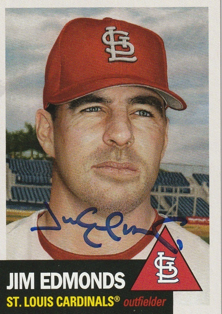 JIM EDMONDS ST. LOUIS CARDINALS  SIGNED 2024 TOPPS LIVING CARD #712