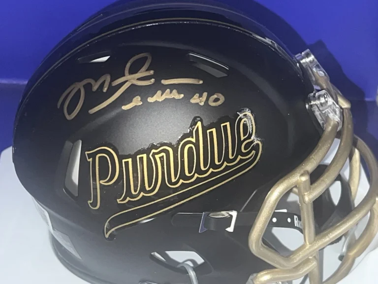 MIKE ALSTOTT PURDUE BOILERMAKERS SCRIPT BLACK BECKETT AUTHENTICATED SIGNED MINI