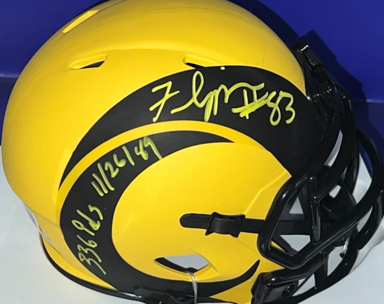 FLIPPER ANDERSON LOS ANGELES RAMS 336 YDS 11/26/89 RAVE BECKETT SIGNED MINI