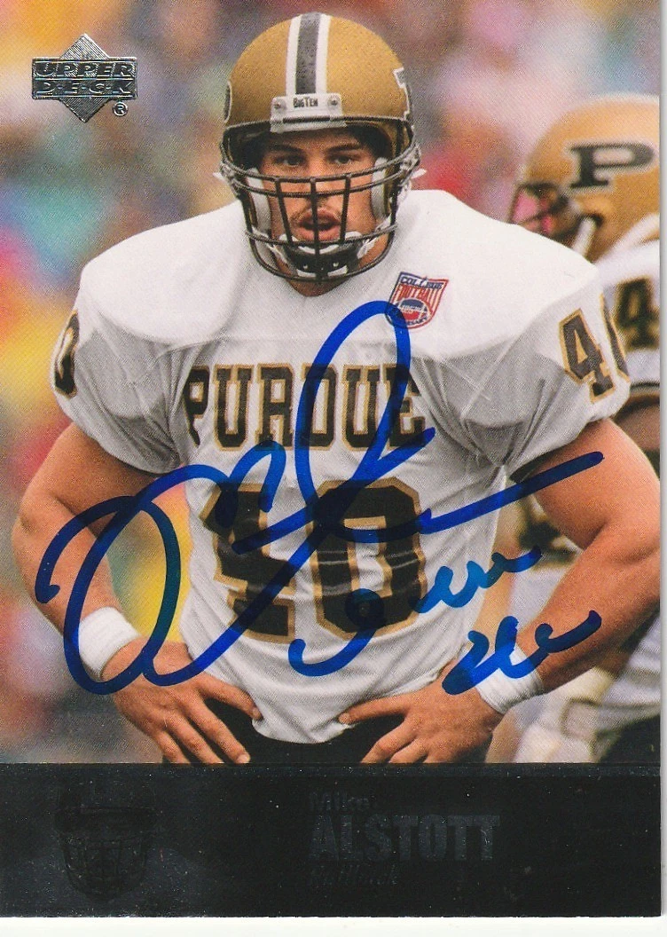 MIKE ALSTOTT PURDUE BOIL MAKERS  SIGNED 2011 UPPER DECK SP CARD #15