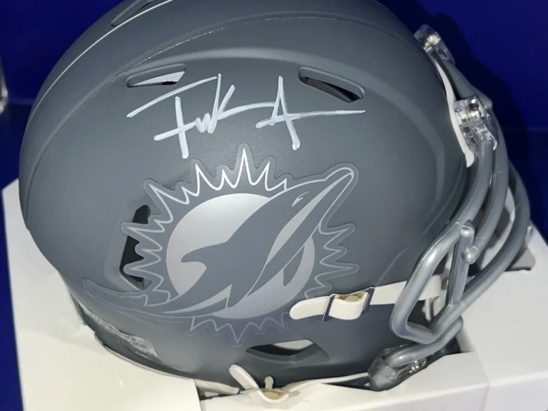 FRANK GORE MIAMI DOLPHINS JSA AUTHENTICATED SIGNED SLATE MINI HELMET