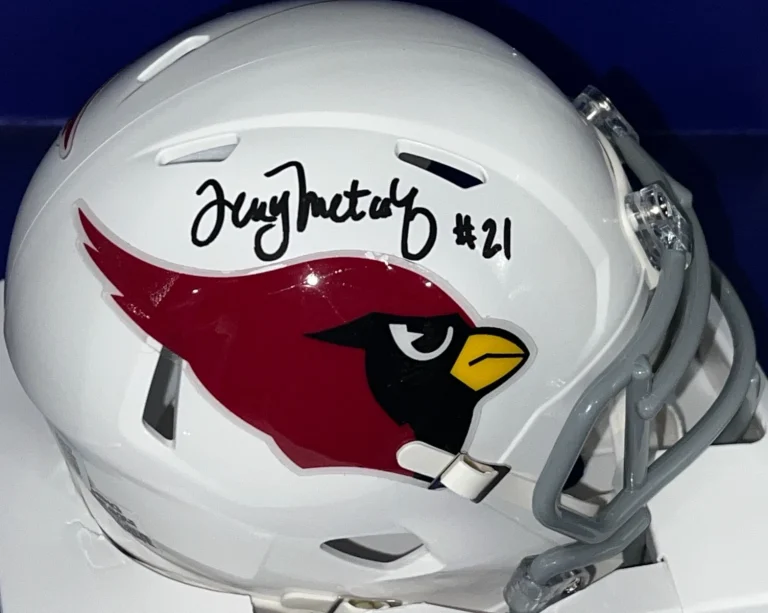 TERRY METCALF ST. LOUIS CARDINALS BECKETT AUTHENTIC SIGNED RAVE MINI HELMET