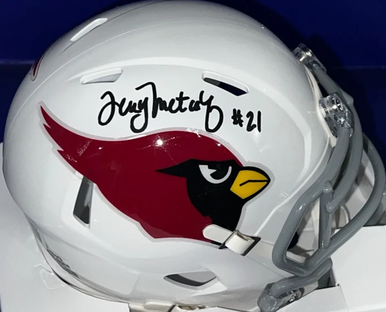 TERRY METCALF ST. LOUIS CARDINALS BECKETT AUTHENTIC SIGNED SPEED MINI HELMET