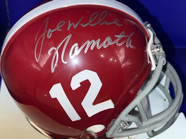 JOE NAMATH ALABAMA CRIMSON TIDE  SIGNED RIDDELL SB MVP AUTHENTICATED MINI HELMET