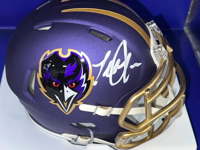 TERRELL SUGGS BALTIMORE RAVENS BECKETT AUTHENTICATED SIGNED ALT MINI HELMET