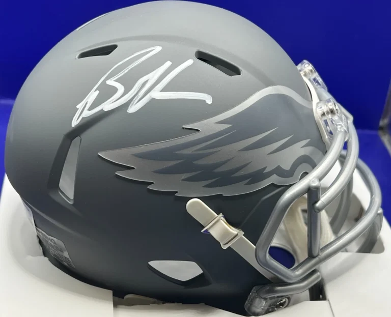 BRANDON GRAHAM PHILADELPHIA EAGLES BECKETT AUTHENTIC SIGNED SLATE MINI HELMET