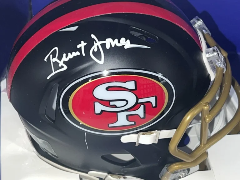 BRENT JONES SAN FRANCISCO 49ERS PSA AUTHENTICATED SIGNED RIVALRY MINI HELMET