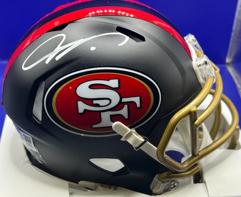 VERNON DAVIS SAN FRANCISCO 49ERS BECKETT AUTHENTIC SIGNED RIVALRY MINI HELMET