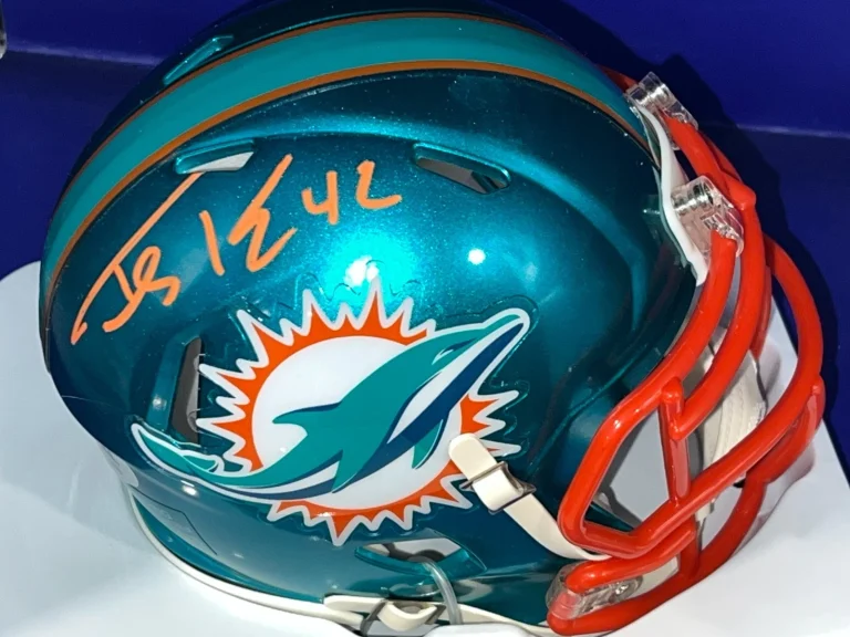 TERRY KIRBY MIAMI DOLPHINS PSA AUTHENTICATED  SIGNED FLASH MINI HELMET
