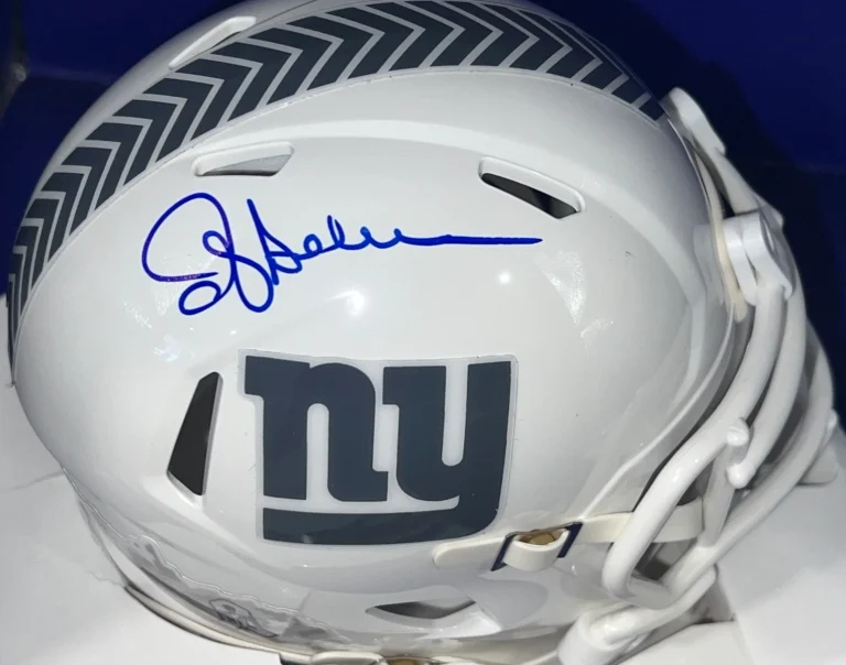 O.J. ANDERSON NEW YORK GIANTS SIGNED SALUTE TO SERVICE MINI HELMET