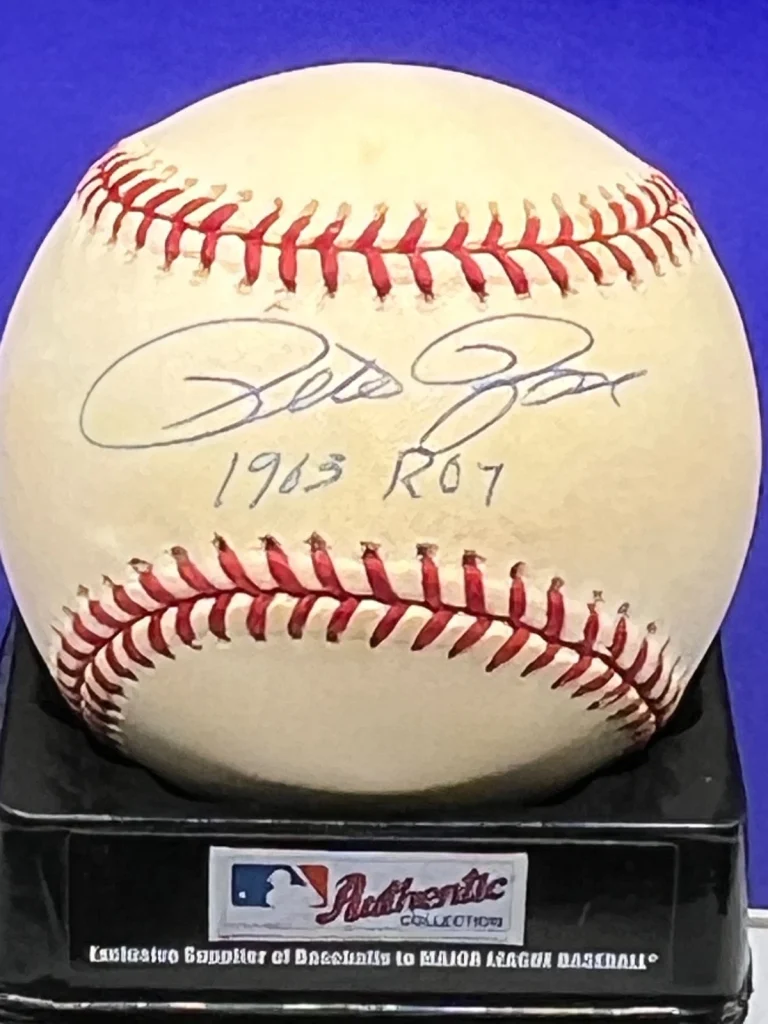 PETE ROSE CINCINNATI REDS 1963 ROY JSA AUTHENTICATED SIGNED OML BASEBALL