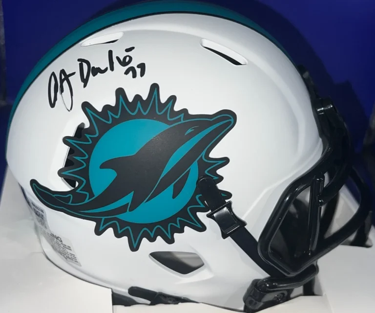 A.J. DUHE MIAMI DOLPHINS BECKETT AUTHENTICATED SIGNED LUNAR ECLIPSE MINI HELMET
