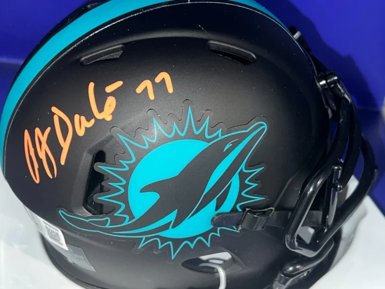 A.J. DUHE MIAMI DOLPHINS BECKETT AUTHENTICATED SIGNED ECLIPSE MINI HELMET