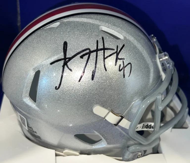 A.J. HAWK OHIO STATE BUCKEYES BECKETT AUTHENTICATED SIGNED MINI HELMET
