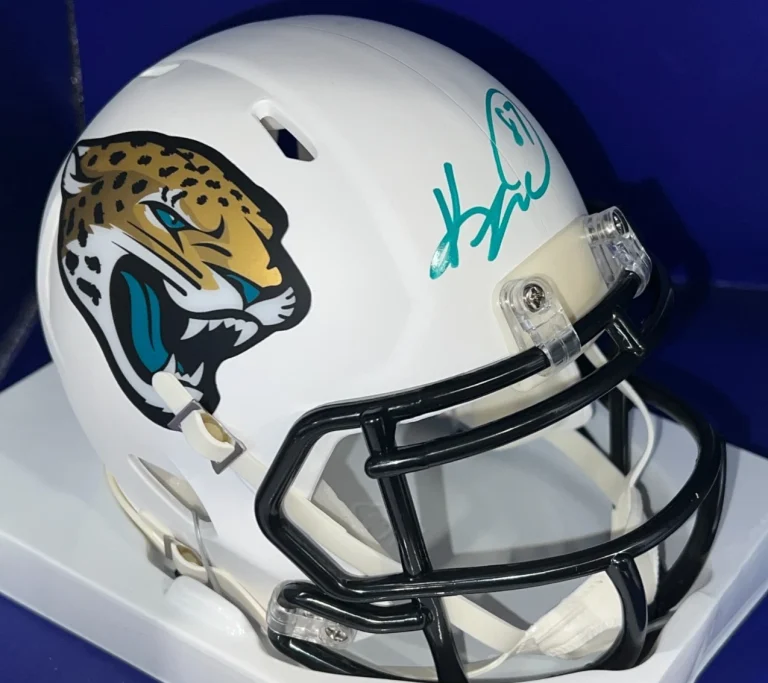 KEENAN MCCARDELL JACKSONVILLE JAGUARS JSA AUTHENTIC SIGNED WHITE ALT MINI HELMET