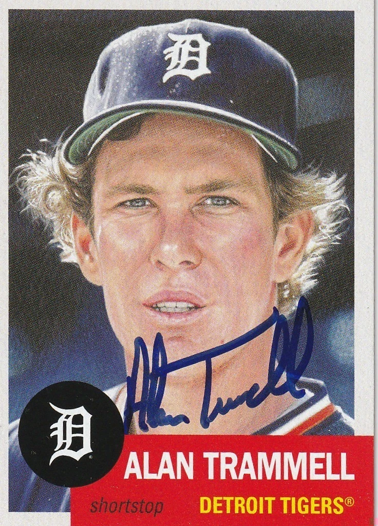 ALAN TRAMMELL DETROIT TIGERS  SIGNED TOPPS LIVING SET CARD #291