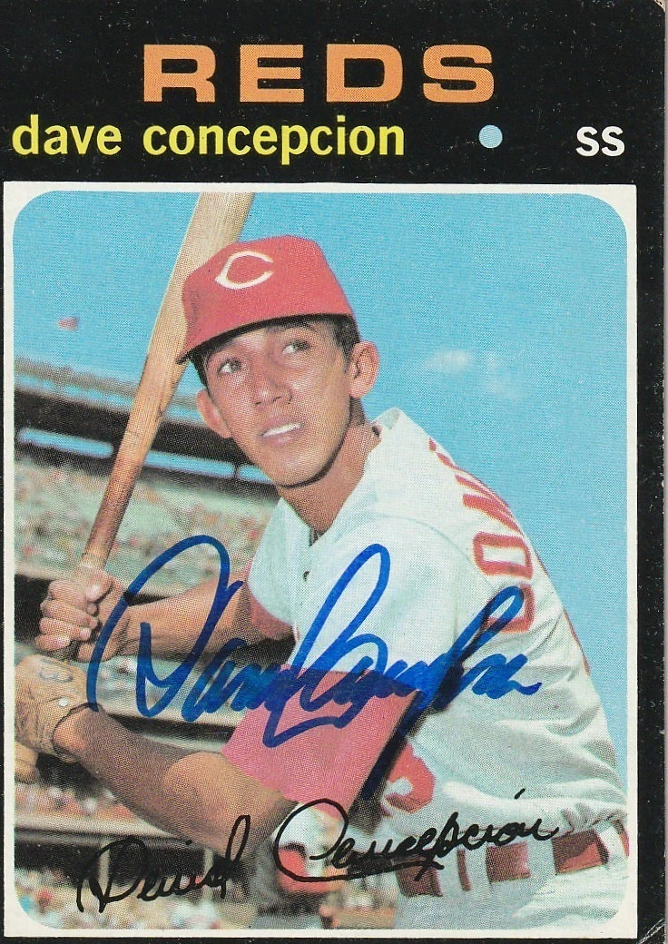 DAVE CONCEPCION CINCINNATI REDS  SIGNED 1971 TOPPS CARD #14