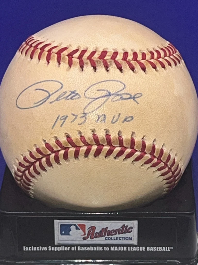 PETE ROSE CINCINNATI REDS 1973 MVP JSA AUTHENTICATED SIGNED OML BASEBALL