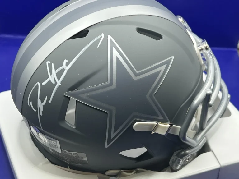DEION SANDERS DALLAS COWBOYS  BECKETT AUTHENTICATED SIGNED SLATE MINI HELMET