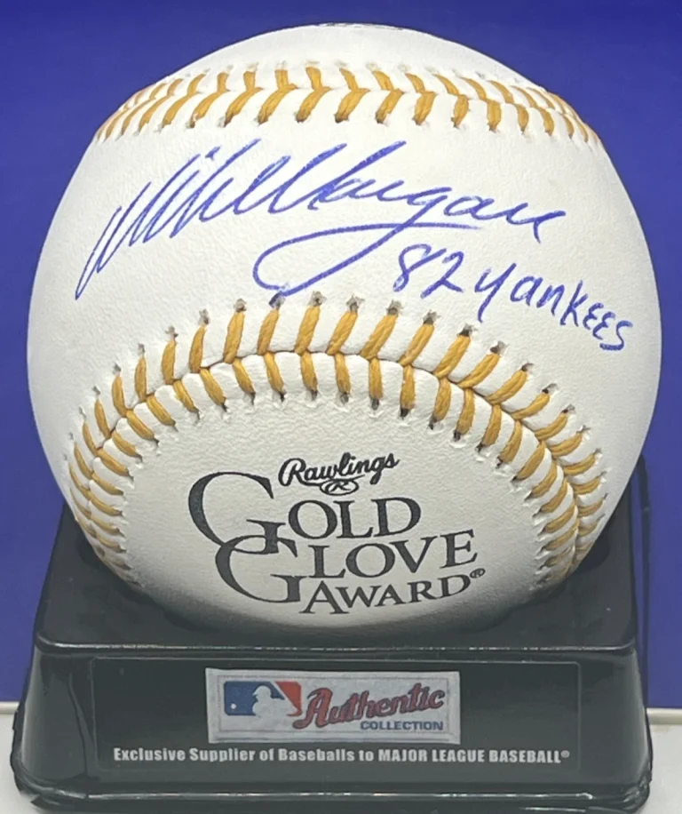 MIKE MORGAN  NEW YORK YANKEES 1982 SIGNED OML GOLD GLOVE BASEBALL