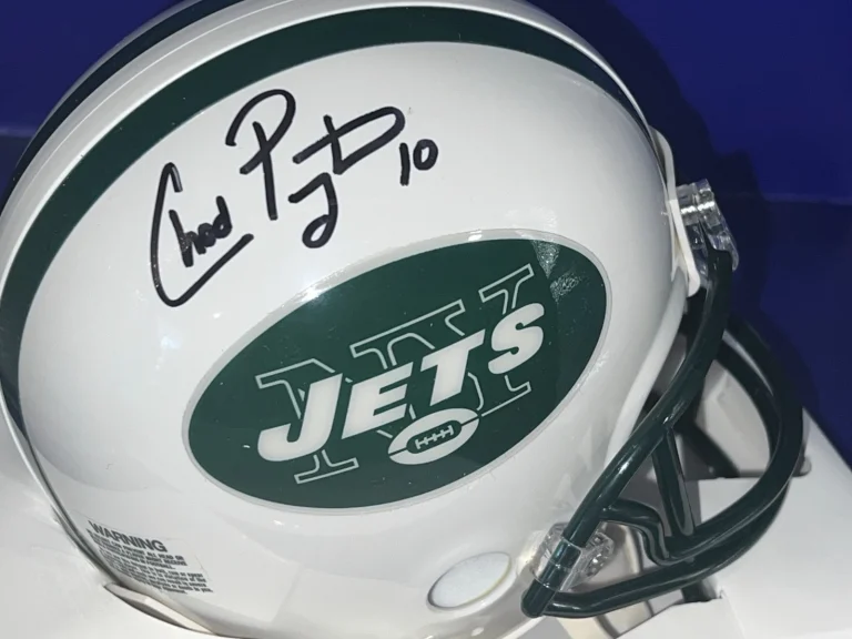CHAD PENNINGTON NEW YORK JETS  SIGNED THROWBACK MINI HELMET