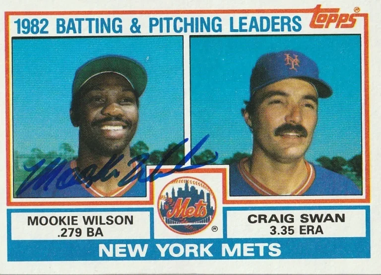 MOOKIE WILSON NEW YORK METS 1983 TOPPS SIGNED CARD #621