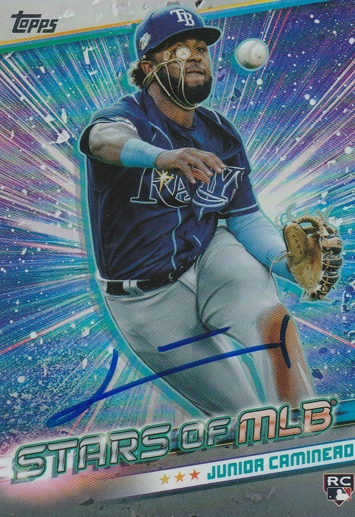 JUNIOR CAMINERO TAMPA RAYS  2024 TOPPS STARS OF MLB SIGNED CARD #SMLB-50