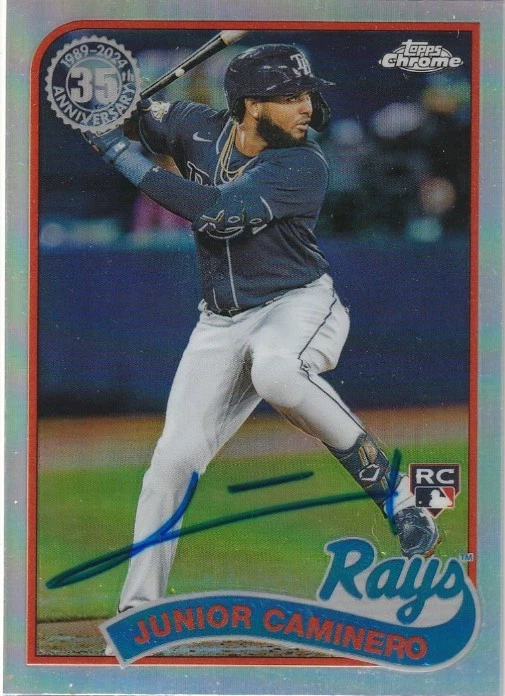 JUNIOR CAMINERO TAMPA RAYS  2024 TOPPS STARS OF MLB SIGNED CARD #89CB-15