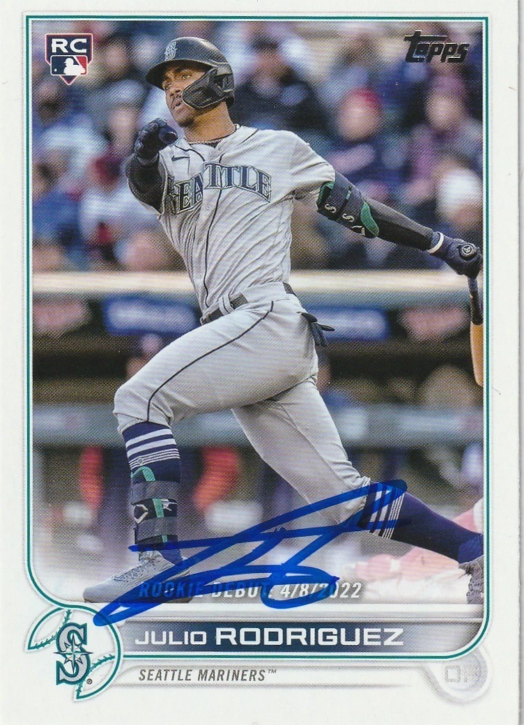 JULIO RODRIGUEZ SEATTLE MARINERS 2022 TOPPS SIGNED CARD #US97