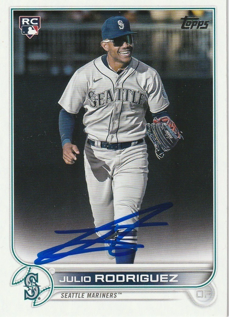 JULIO RODRIGUEZ SEATTLE MARINERS 2022 TOPPS SIGNED CARD #659