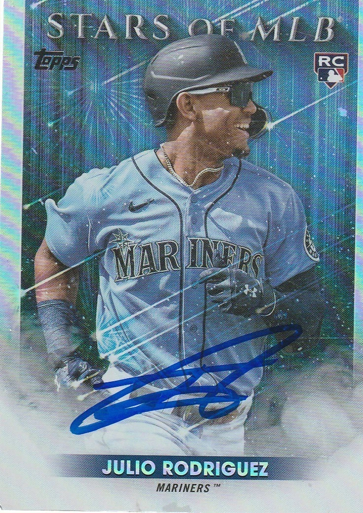 JULIO RODRIGUEZ SEATTLE MARINERS 2022 TOPPS STARS OF MLB SIGNED CARD #SMLB-87