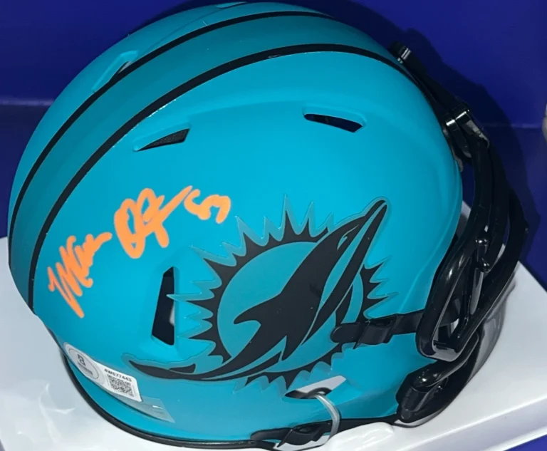 MARK CLAYTON MIAMI DOLPHINS  BECKETT AUTHENTICATED  SIGNED RAVE MINI HELMET