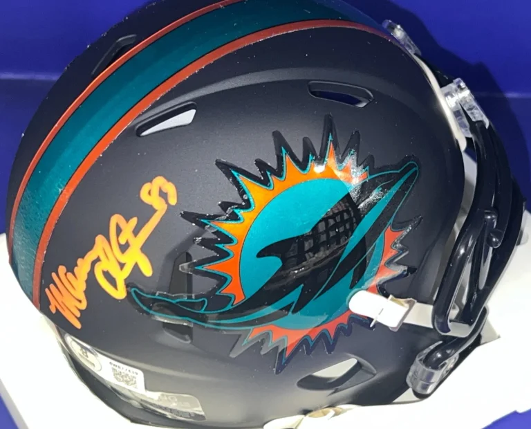 MARK CLAYTON MIAMI DOLPHINS  BECKETT AUTHENTICATED  SIGNED RIVALRY MINI HELMET