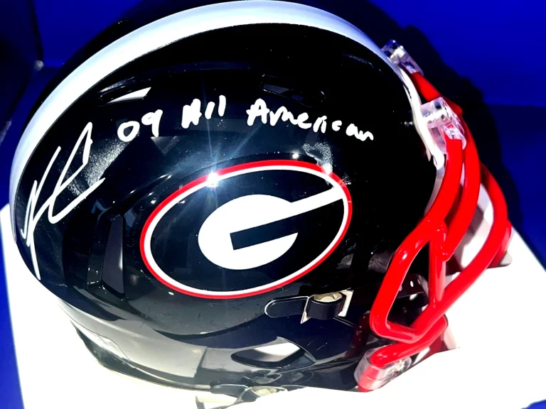 RENNIE CURRAN GEORGIA BULLDOGS 2009 ALL AMERICAN  SIGNED BLACK ALT MINI HELMET