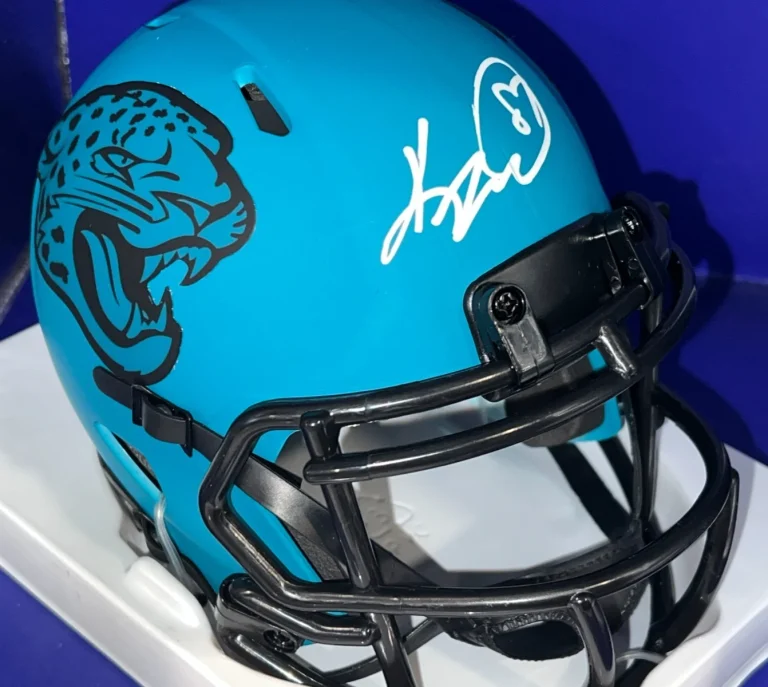 KEENAN MCCARDELL JACKSONVILLE JAGUARS JSA AUTHENTIC SIGNED RAVE MINI HELMET