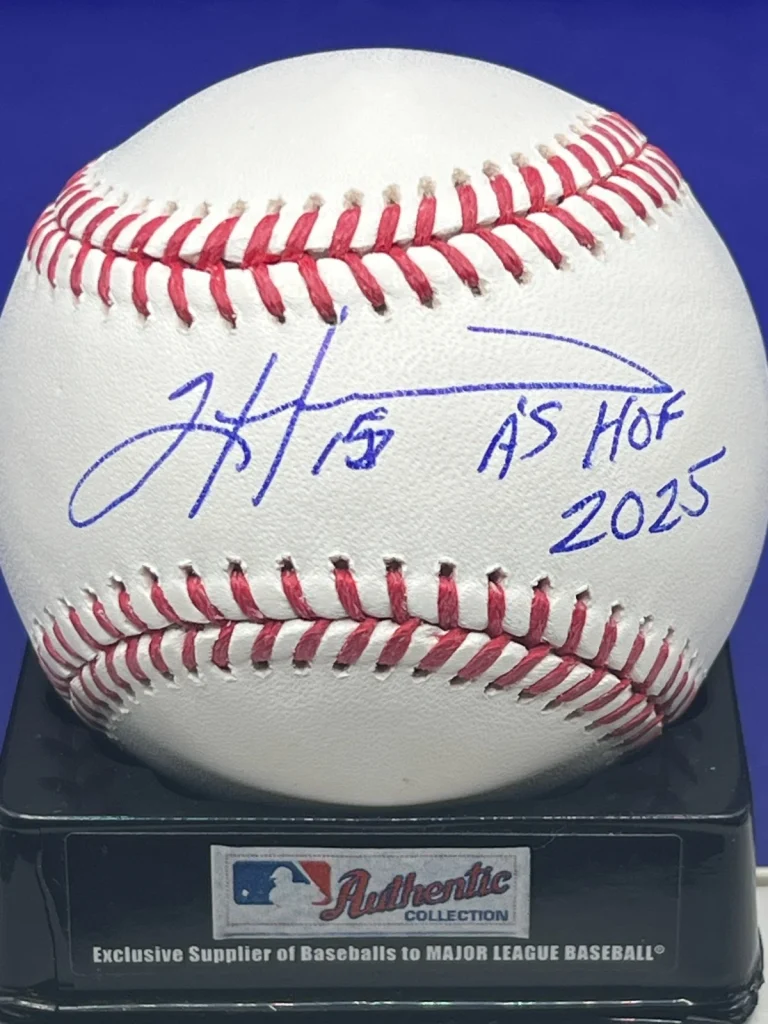 TIM HUDSON OAKLAND A'S HOF 2025 SIGNED OML BASEBALL