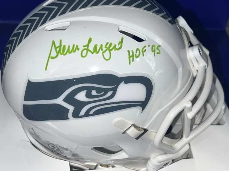 STEVE LARGENT SEATTLE SEAHAWKS HOF 95 BECKETT SALUTE TS SIGNED MINI HELMET