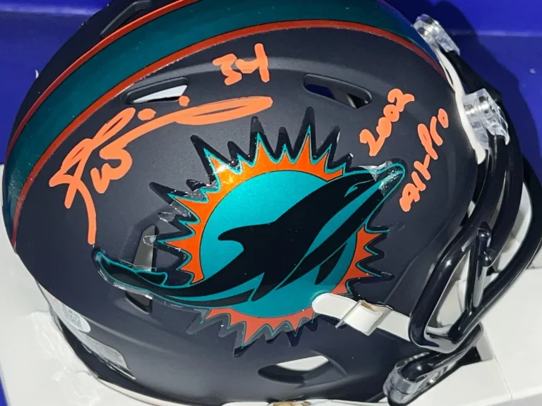 RICKY WILLIAMS MIAMI DOLPHINS 2002 ALL PRO JSA SIGNED RIVALRY MINI HELMET