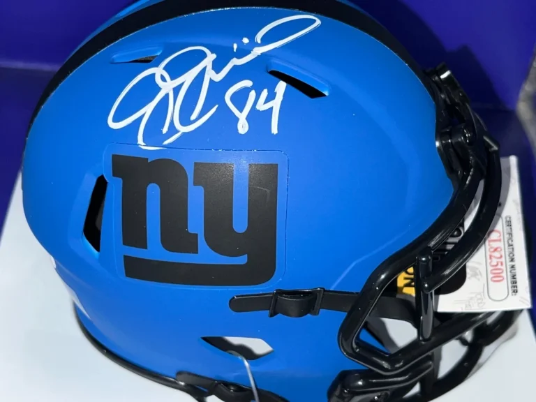 JOE JUREVICIUS NEW YORK GIANTS JSA AUTHENTICATED SIGNED RAVE MINI HELMET