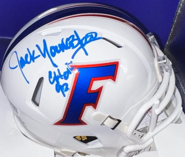 JACK YOUNGBLOOD FLORIDA GATORS CHOF 92  JSA AUTHENTICATED WHITE ALT MINI HELMET