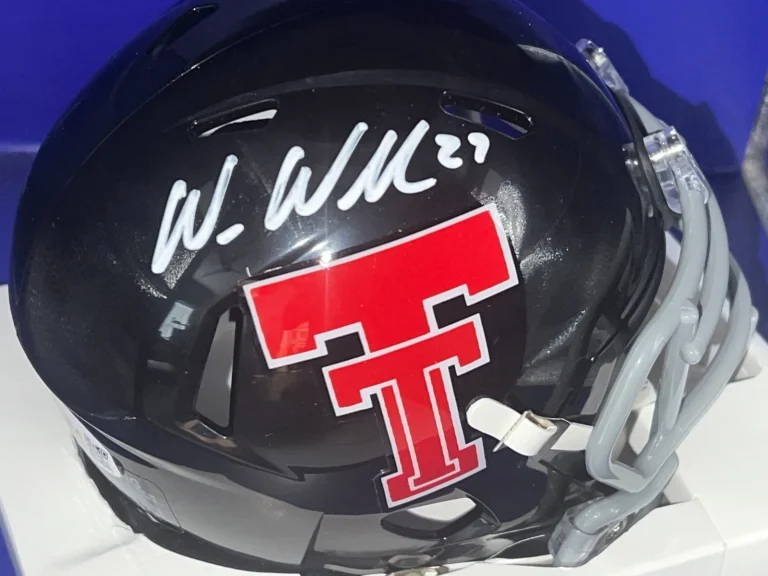 WES WELKER TEXAS TECH RED RAIDERS JSA AUTHENTICATED SIGNED BLACK MINI HELMET