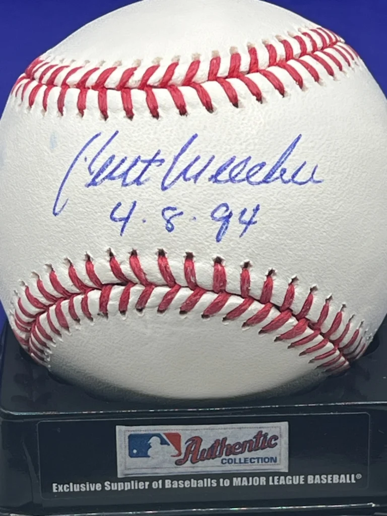 KENT MERCKER  ATLANTA BRAVES  NO-HITTER 4-8-94  BECKETT SIGNED OML BASEBALL