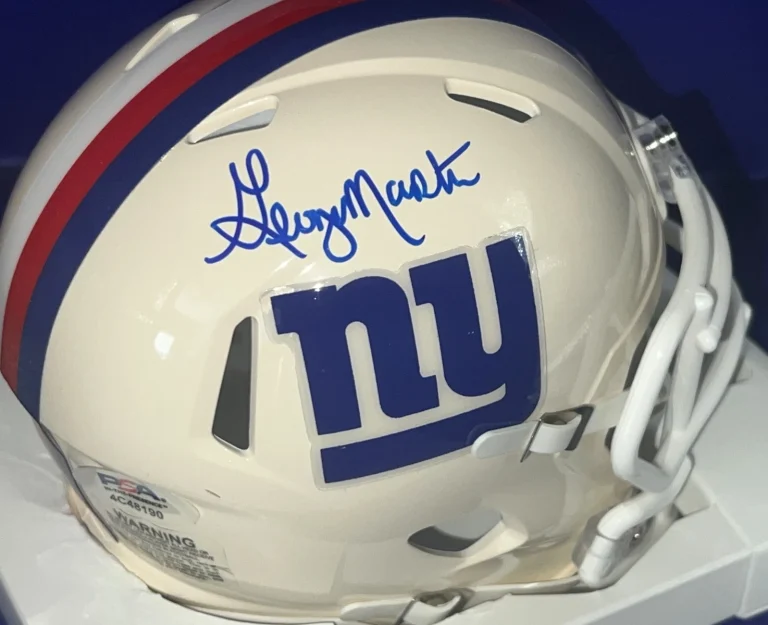 GEORGE MARTIN NEW YORK GIANTS PSA AUTHENTICATED SIGNED RETRO MINI HELMET