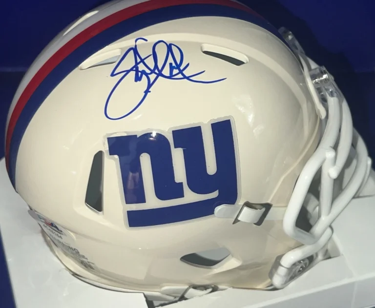 LEONARD MARSHALL NEW YORK GIANTS PSA AUTHENTICATED SIGNED RETRO MINI HELMET