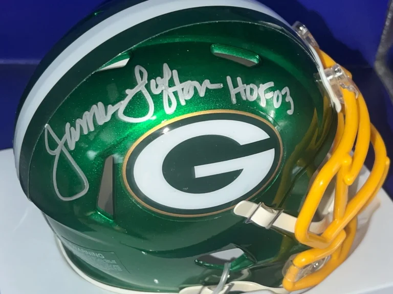JAMES LOFTON GREEN BAY PACKERS HOF 03 TRI STAR SIGNED FLASH MINI HELMET