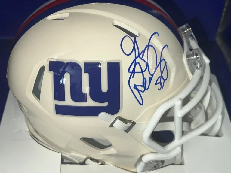 GARY REASONS NEW YORK GIANTS SIGNED PSA AUTHENTICATED RETRO MINI HELMET