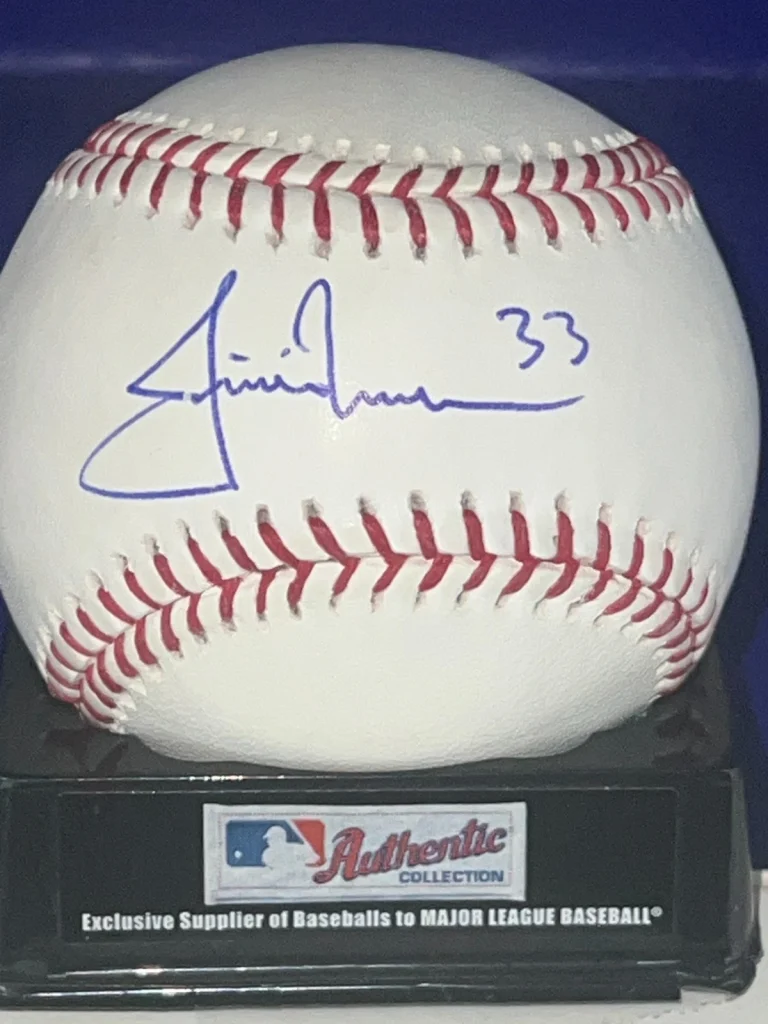 JUSTIN MORNEAU MINNESOTA TWINS  SIGNED OML BASEBALL