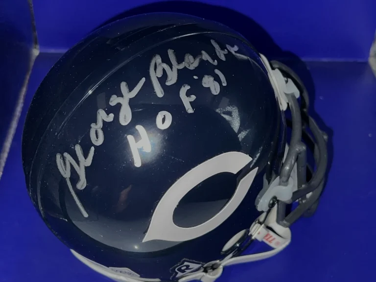 GEORGE BLANDA CHICAGO BEARS HOF 81 JSA SIGNED RIDDELL AUTHENTIC MINI HELMET