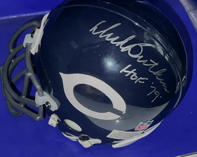 DICK BUTKUS CHICAGO BEARS HOF 79 JSA SIGNED RIDDELL AUTHENTIC MINI HELMET