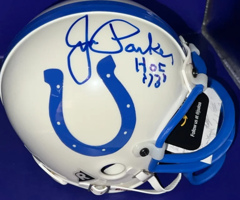 JIM PARKER BALTIMORE COLTS HOF 73 JSA SIGNED RIDDELL MINI HELMET